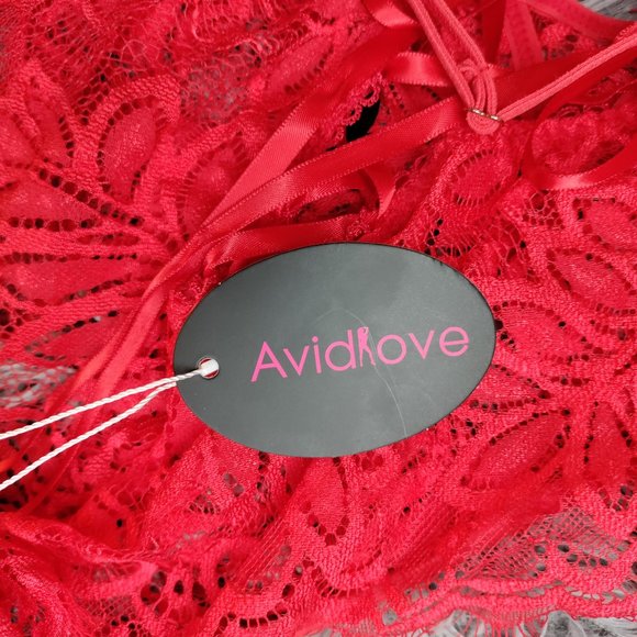 Lace Teddy Bodysuit Lingerie Crisscross Back Straps - Picture 3 of 5